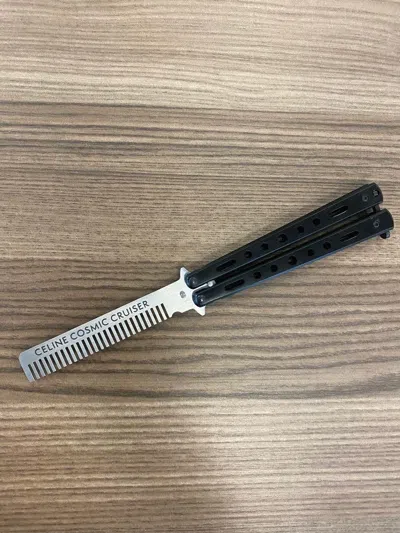 Pre-owned Celine Ss2022 Cosmic Cruise Show Metallic Comb By Hedi Slimane In Black