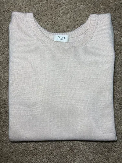 Pre-owned Celine Ss21  Cashmere Horse Knit Top 2021 Hedi Slimane Pastel In Pink