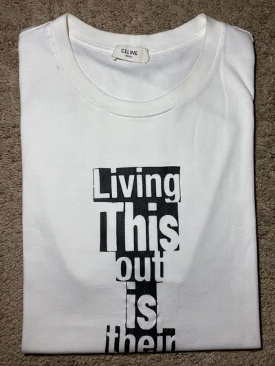 Pre-owned Celine Ss24  Dash Snow Collage Graphic 2024 Living This Art In White