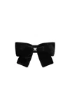 Celine Stamped Ribbon Hair Clip In Polyester And Brass With Rhodium Finish In Black