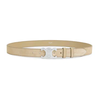 Celine Stone Beige Suede Belt In Neutral