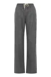 Celine Straight Jogging Pants In Flannel And Cashmere In Gray