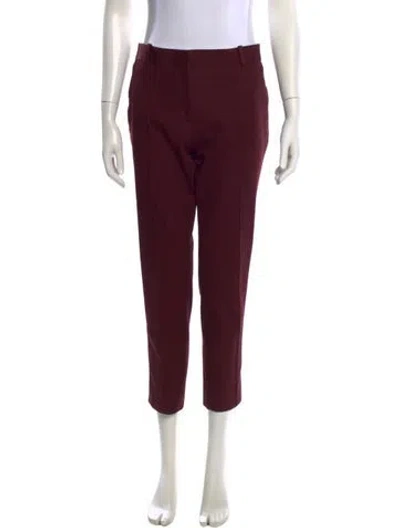 Pre-owned Celine Straight Leg Pants In Burgundy