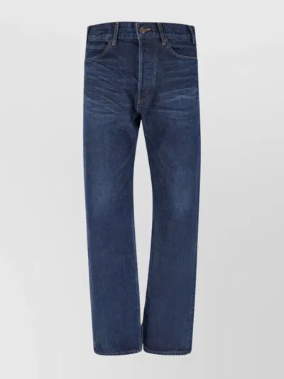 CELINE STRAIGHT LEG TROUSERS CONTRAST STITCHING