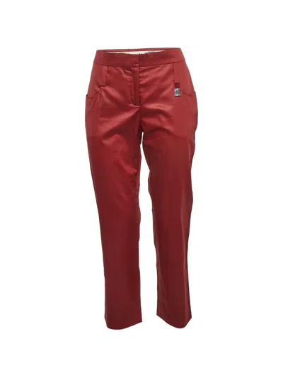 Pre-owned Celine Straight-fit Poplin Trousers In Red