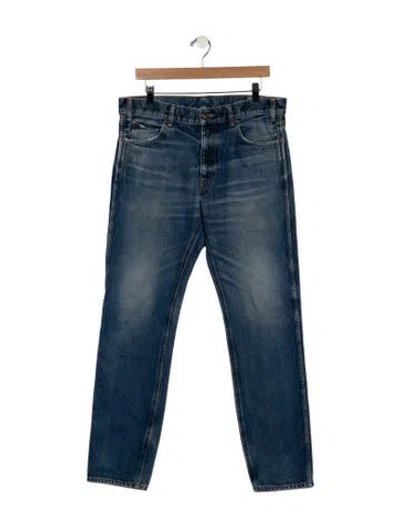 Pre-owned Celine Straight-leg Jeans In Blue