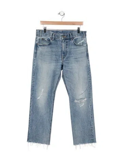 Pre-owned Celine Straight-leg Jeans In Blue