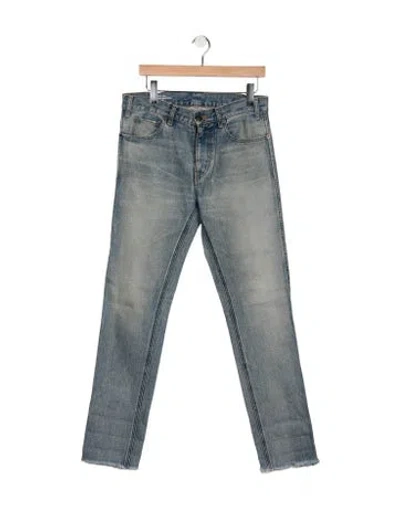 Pre-owned Celine Straight-leg Jeans In Blue