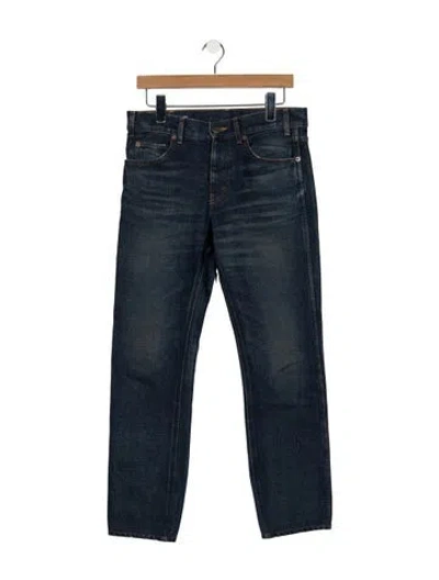Pre-owned Celine Straight-leg Jeans In Blue