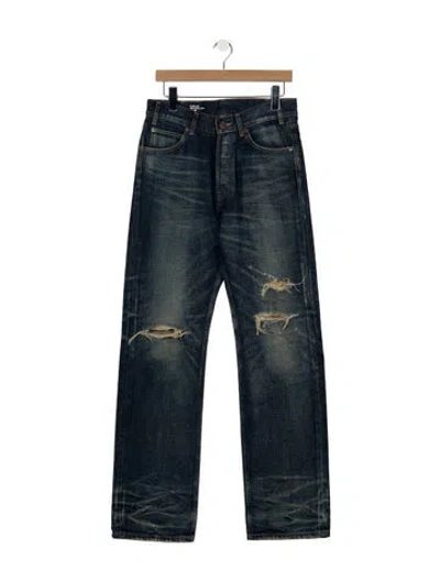 Pre-owned Celine Straight-leg Jeans In Blue