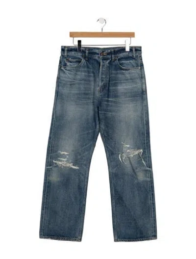 Pre-owned Celine Straight-leg Jeans In Blue