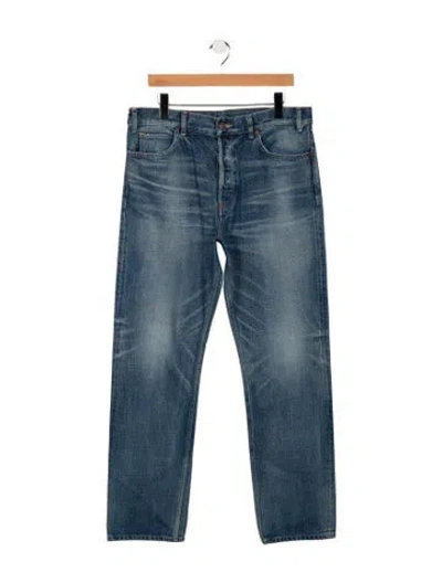 Pre-owned Celine Straight-leg Jeans In Blue