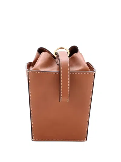 Pre-owned Celine Strap Box Top Handle Bag Leather Satchel In Brown