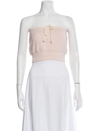 Pre-owned Celine Strapless Crop Top In White