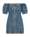 Celine Strapless Denim Dress In Blue