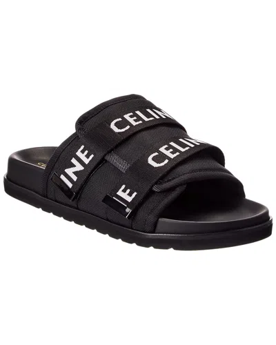 Celine Strappy Jacquard Sandal In Black