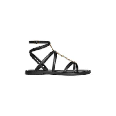 Celine Strappy Jewel Sandal In Black