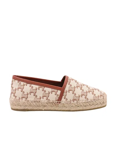Celine Straw Shoes With Round Head And Hemp Soles In Nude