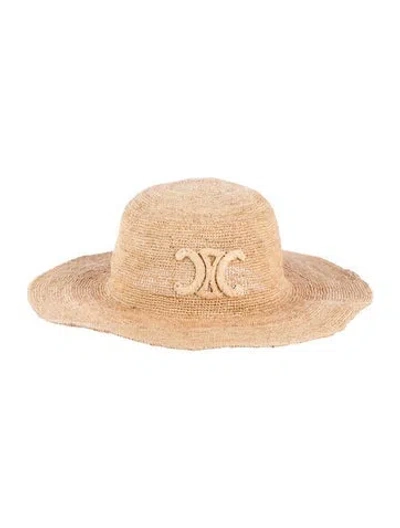 Pre-owned Celine Straw Sun Hat In Neutrals