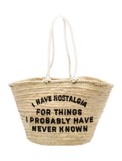 Pre-owned Celine Straw Tote Large In Neutral