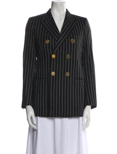 Pre-owned Celine Stripe Wool Blazer In Black