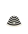 Celine Striped Bell Wool Hat In Black