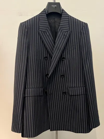 Celine Striped Blazer In Black