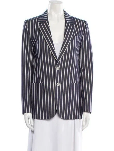 Pre-owned Celine Striped Blazer In Blue
