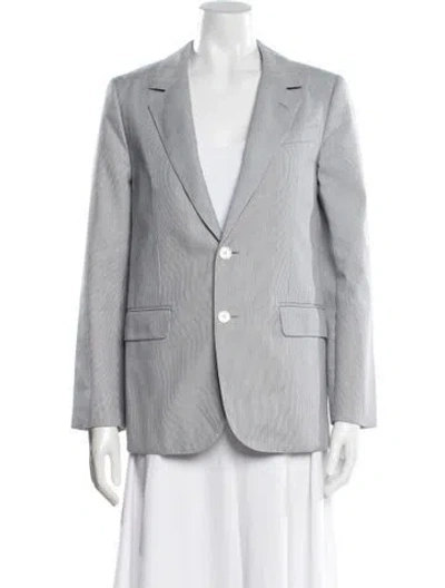 Pre-owned Celine Striped Blazer W/ Tags In Blue
