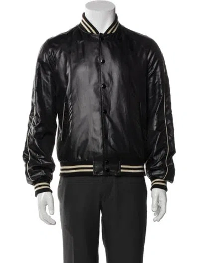 Pre-owned Celine Striped Bomber Jacket In Black