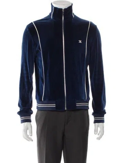 Pre-owned Celine Striped Bomber Jacket In Blue