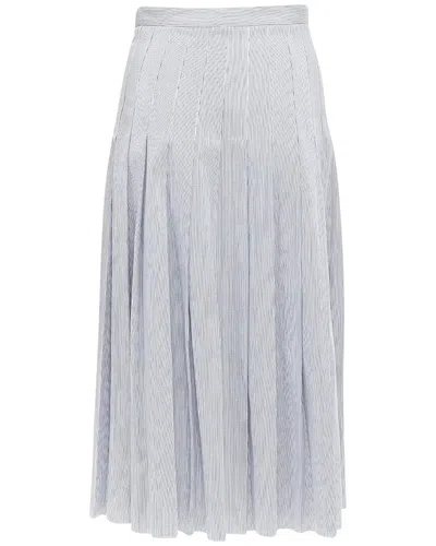 Pre-owned Celine Striped Box Pleated Skirt, Size Fr 36 (authentic Pre-loved)