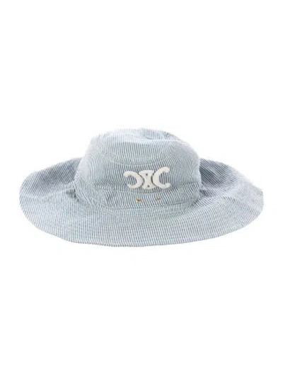 Pre-owned Celine Striped Bucket Hat In Black
