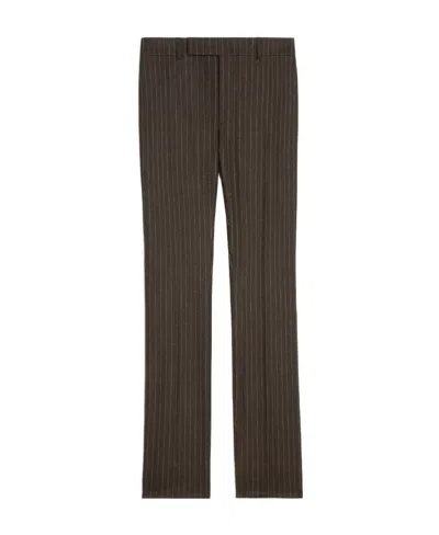 Celine Striped Casual Pants In Black