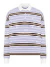 Celine Polo Sweater In Striped Cotton