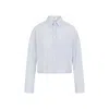 Celine Striped Cotton Shirt In Blue