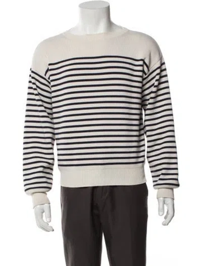 Pre-owned Celine Striped Crew Neck Pullover In Blue/white