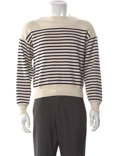 Pre-owned Celine Striped Crew Neck Pullover In Neutrals