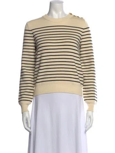 Pre-owned Celine Striped Crew Neck Sweater In Black/neutrals