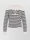 Celine Women Triomphe Cashmere And Wool Sweater In White