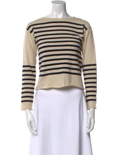 Pre-owned Celine Striped Crew Neck Sweater In Neutral