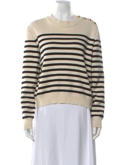 Pre-owned Celine Striped Crew Neck Sweater In Neutral