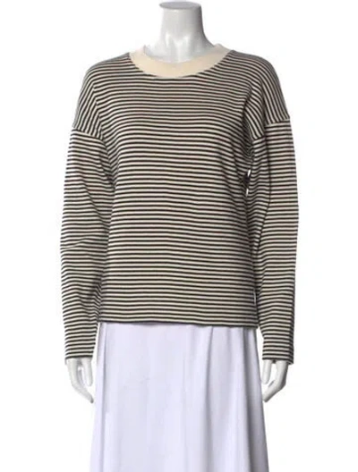 Pre-owned Celine Striped Crew Neck Sweatshirt In Neutral