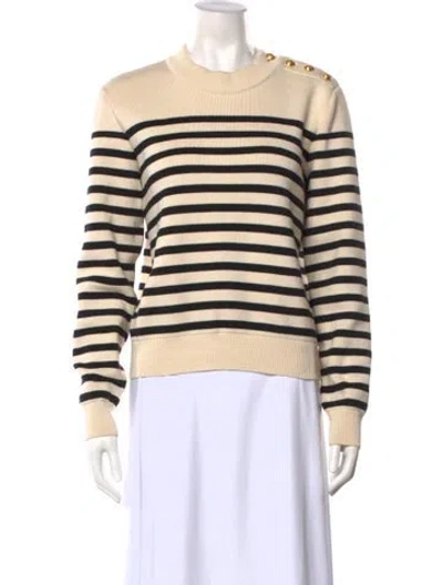 Pre-owned Celine Striped Crew Neck Sweatshirt In Neutral