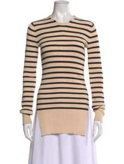 Pre-owned Celine Striped Crew Neck Top In Neutral