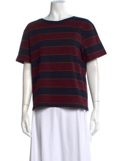 Pre-owned Celine Striped Crew Neck T-shirt In Multi