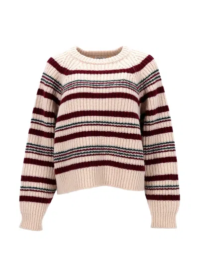 Pre-owned Celine Striped Crew-neck Wool Sweater In Neutral