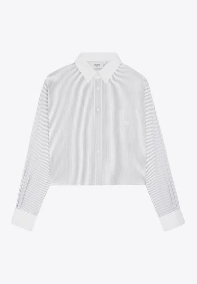 CELINE STRIPED CROPPED SHIRT