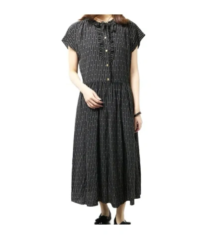 Celine Striped Dress In Black