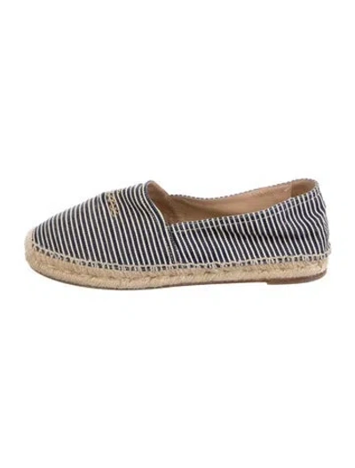 Pre-owned Celine Striped Embroidered Accent Espadrilles In Multi